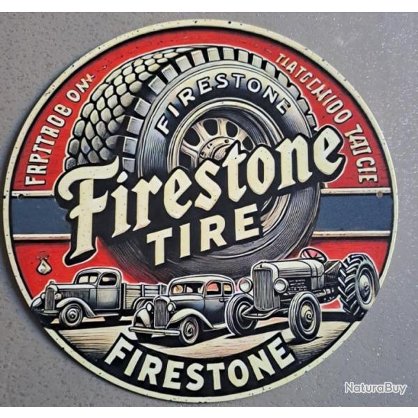 plaque decoration en alu panneau vintage FIRESTONE TIRE