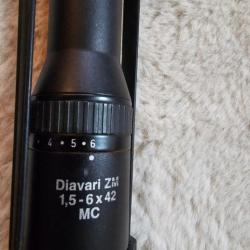 Lunette Zeiss Diavari MC 1,5x6x42 rail montage blaser