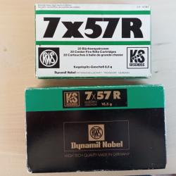 2 boîtes de cartouches RWS KS calibre 7 x 57 R