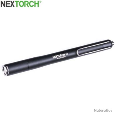 Lampe Stylo Nextorch K3 V2.0 – 250 Lumens, LED, Polycarbonate, Noire, Neuve