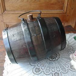 Rare Ancien Tonnelet Rustique Art Déco Bistrot Cave Bar Collection Oenologie Curiosité