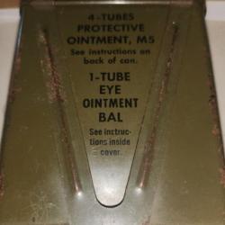 Rare boîte de 4 tubes vide pour masque à gaz us ww2