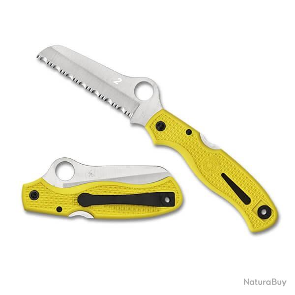 C89SYL couteau pliant dent Spyderco "Atlantic Salt" jaune