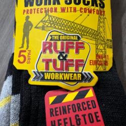 lot de 5 paires de Chaussettes Ruff & Tuff Work socks livraison offerte !