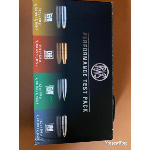 Performance test pack RWS 9,3*62 (bote neuve de 4x5 cartouches)