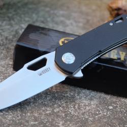 Couteau Kubey Flipper Black Manche G10 Lame Acier D2 IKBS Linerlock Clip 332A