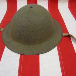 US ARMY USMC WW2 CASQUE M1917 A1 " KELLY "N° DE SERIE FKH 30 INTOUCHE DE STOCK RARE !.