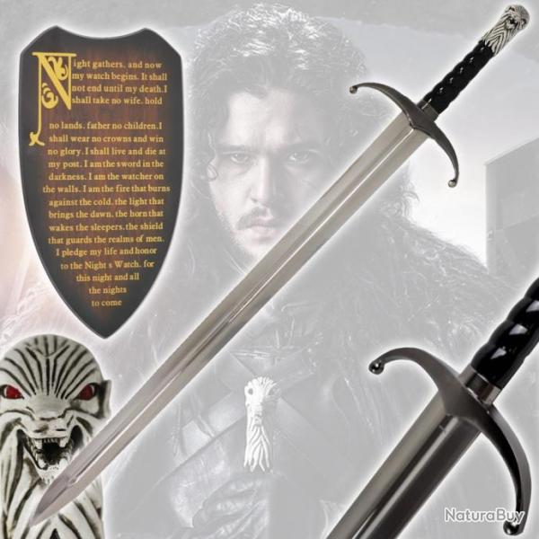 Epe en Mtal Grand-Griffe de Jon Snow dans Game of Thrones + Support
