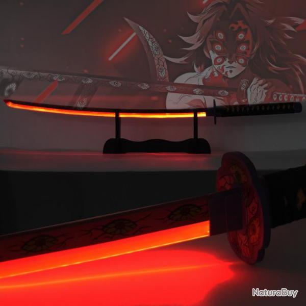 Katana LED en Mtal de Kokushibo Premire Lune Suprieure dans Demon Slayer