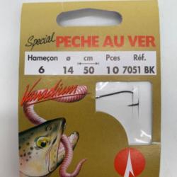 Hameçons montés VMC spécial truite au ver naturels n6 0,14mm