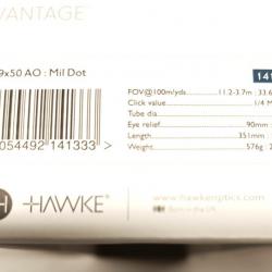 lunette de tir HAWKE vantage 3-9x50   AO MilDot