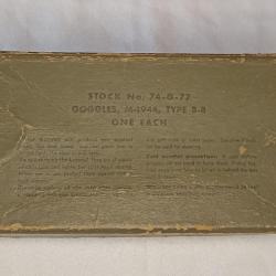 Boite vide lunette protection Goggle US Army B-8 Mod 44
