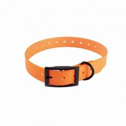 Collier Orange fluo Sangle PU polyuréthane boucle noire Compatible GARMIN