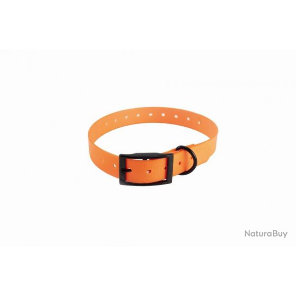 Collier Orange fluo Sangle PU polyurthane boucle noire Compatible GARMIN