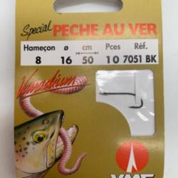 Hameçons montés VMC spécial truite pêche au ver n8 0,16mm