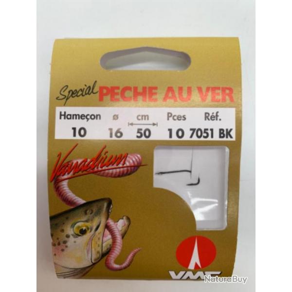 Hameons monts VMC spcial truite pche au ver n10 0,16mm