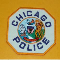 TISSU PATCH : CHICAGO POLICE , DIAMETRE 9 CM , BON ETAT VOIR PHOTOS . POUR TOUT RENSEIGNEMENT ME CON