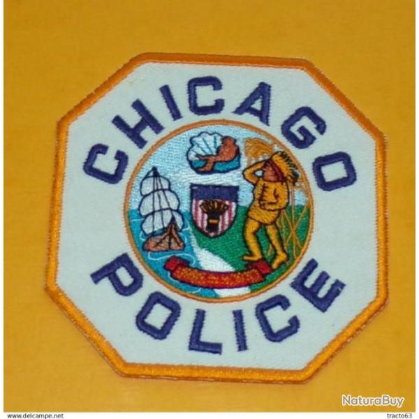 TISSU PATCH : CHICAGO POLICE , DIAMETRE 9 CM , BON ETAT VOIR PHOTOS . POUR TOUT RENSEIGNEMENT ME CON