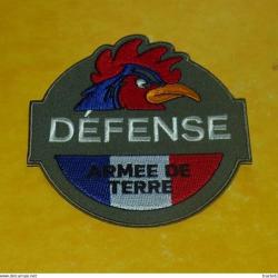 TISSU PATCH : DEFENSE ,ARMEE DE TERRE FRANCAISE  , DIAMETRE 9 CM , BON ETAT VOIR PHOTO . POUR TOUT R