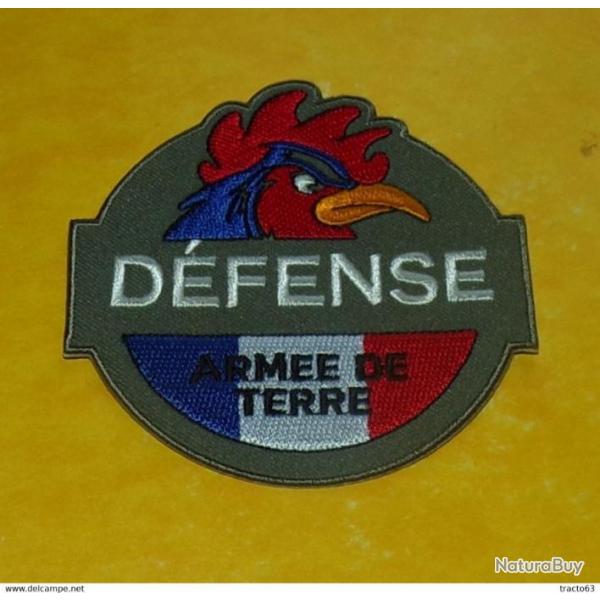 TISSU PATCH : DEFENSE ,ARMEE DE TERRE FRANCAISE, DIAMETRE 9 CM , BON ETAT VOIR PHOTO . POUR TOUT R