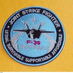 TISSU PATCH : F-35 LIGHTNING II , JOINT STRIKE FIGHTER , LETHAL SURVIVABLE SUPPORTABLE AFFORDABLE ,