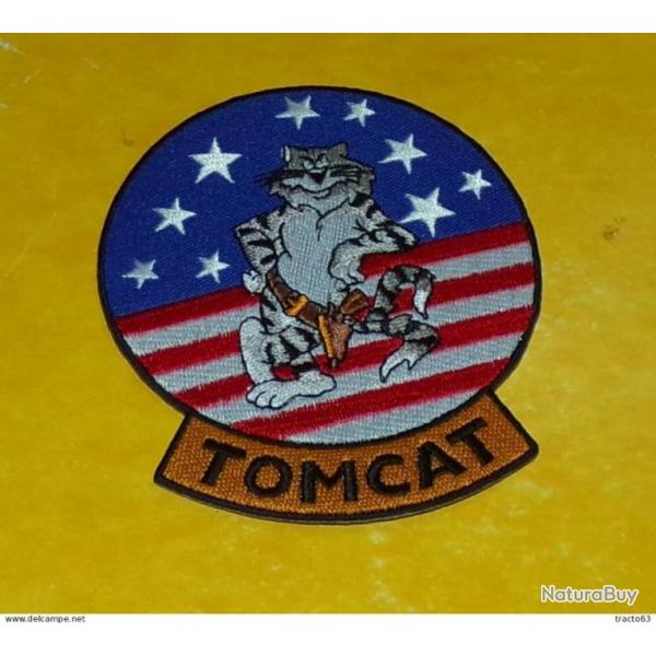 TISSU PATCH : INSIGNE TOMCAT AVIATION DES ETATS UNIS , DIAMETRE 9 CM , BON ETAT VOIR PHOTO . POUR TO