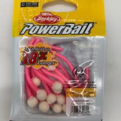 Leurres souples Berkley Powerbait Mice tails 8cm white/bubblegum