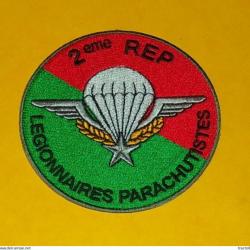 TISSU PATCH : LEGION 2ème REGIMENT ETRANGER DE LEGIONNAIRES PARACHUTISTES , DIAMETRE 9 CM , BON ETAT