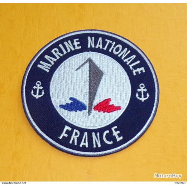 TISSU PATCH : MARINE NATIONALE FRANCE , DIAMETRE 8 CM , BON ETAT VOIR PHOTO . POUR TOUT RENSEIGNEMEN