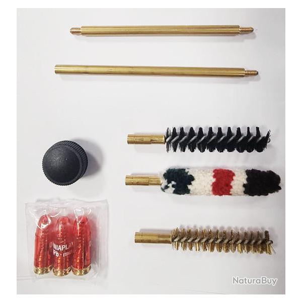 Kit de nettoyage pour arme calibre 9 mm + munitions inerte