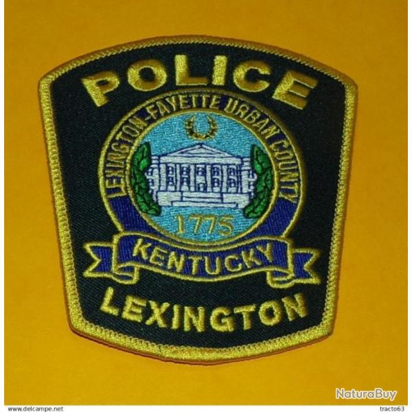 TISSU PATCH : POLICE LEXINGTON KENTUCKY, DIAMETRE 10CM , BON ETAT VOIR PHOTOS . POUR TOUT RENSEIGNE