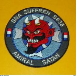 TISSU PATCH : SOUS MARIN NUCLEAIRE D'ATTAQUE , SUFFREN S 635 AMIRAL SATAN   , DIAMETRE 9 CM , BON ET