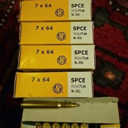 5 boites de Munitions 7X64 SPCE +15 soit 115 balles