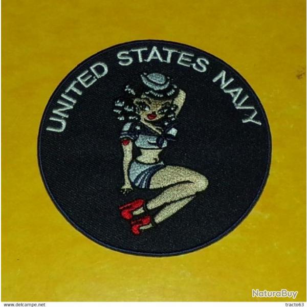 TISSU PATCH : UNITED STATES NAVY, DIAMETRE 9 CM , BON ETAT VOIR PHOTO . POUR TOUT RENSEIGNEMENT ME