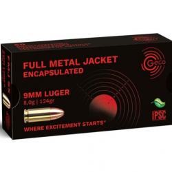 1000u Geco 9mm Luger FMJ Sintox 8g 124gr Capseled full metal jacket 9x19 munitions