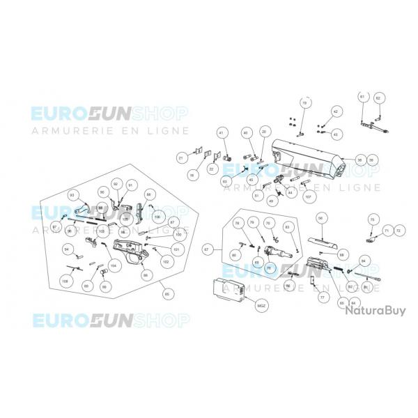COMMANDE VERROU CULASSE BROWNING BAR MK3 & 4X- WINCHESTER SXR1 & SXR2 NEUF