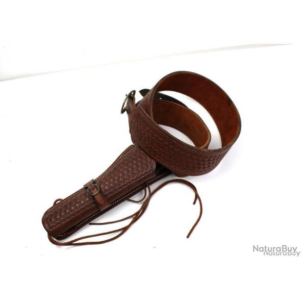 HOLSTER COLT ET REMINGTON - 100% CUIR ET LAITON - FABRIQUANT BIRAN C. FOSTER