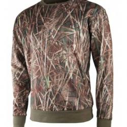 DESTOCK !!! TREELAND T203 - SWEAT POLAIRE CAMOUFLAGE ROSEAUX