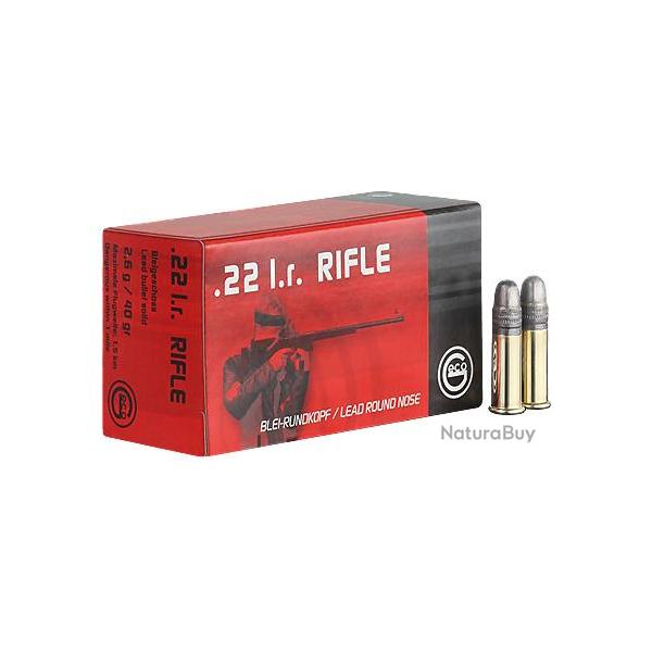 Cartouches GECO RIFLE Calibre 22LR - Boite de 50 units