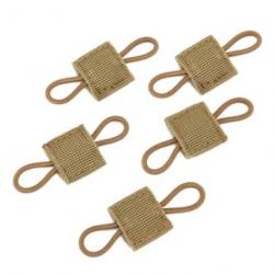 Lot de 5 attaches élastiques tactique molle beige/TAN