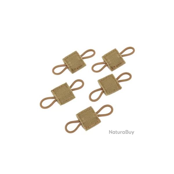 Lot de 5 attaches lastiques tactique molle beige/TAN