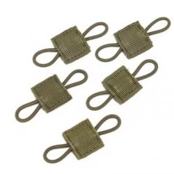 Lot de 5 attaches élastiques tactique molle kaki