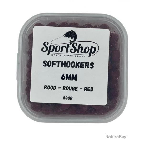 SPORTSHOP PELLETS D'ESCHAGES SOFTHOOKERS ROUGE 80GR 6,00mm