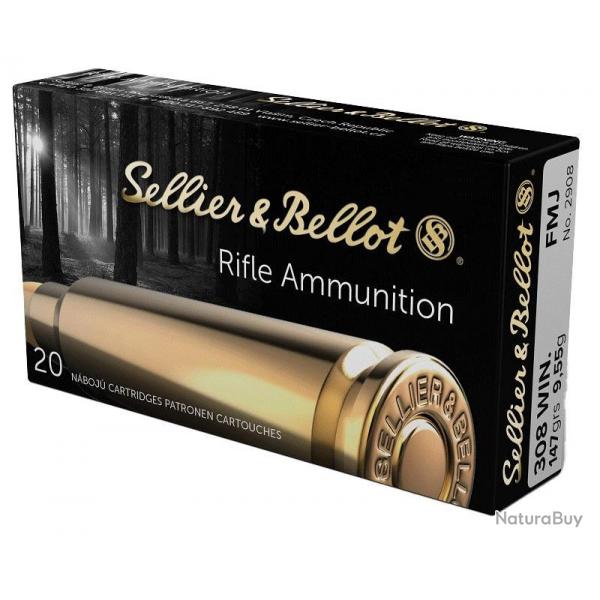 Balles Sellier & Bellot Full Metal Jacket - Cal. 308 Win - 11,7 g / 20