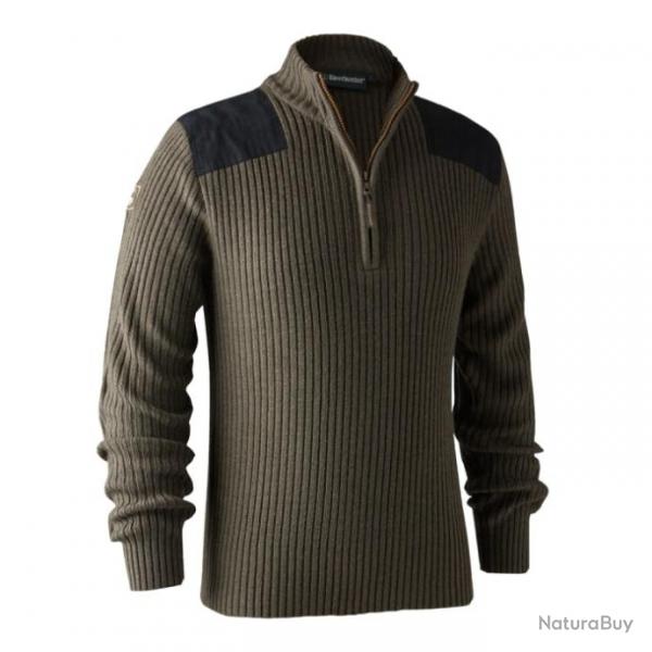 Pull polyvalent DeerHunter Rogaland  col zipp Adventure Green Melan - Brown Leaf Melange / 4XL