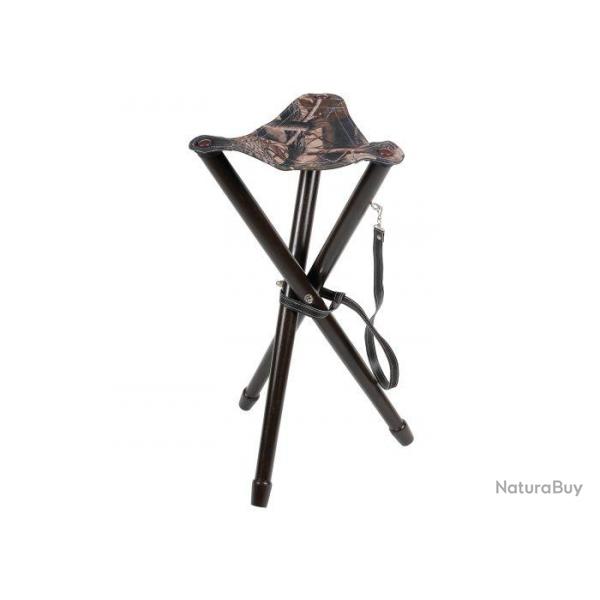 Sige trpied Januel pied bois et dessus cuir et toile camo - 65 cm