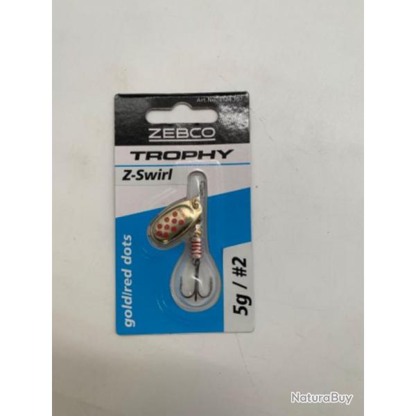 Cuillre tournante Zebco Z-swirl 5 gr or