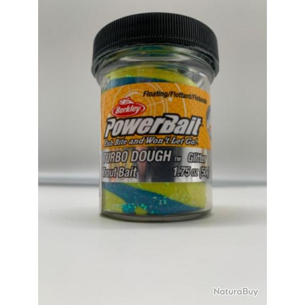 Pte  truite Berkley powerbait jaune bleu glitter