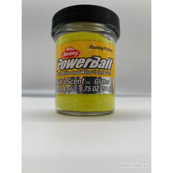 Pte  truite Berkley powerbait jaune glitter