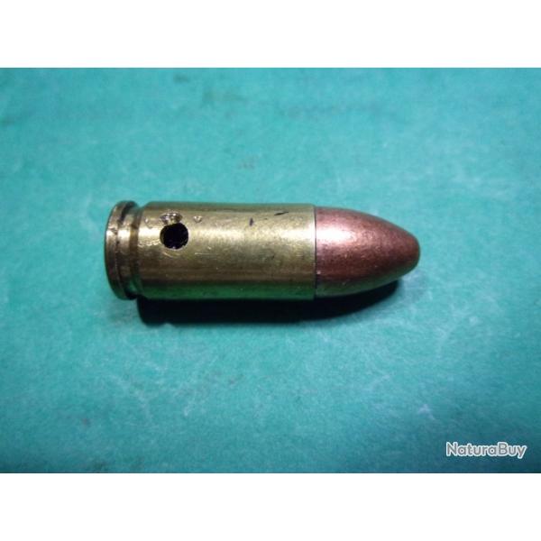 1 munition  9x19 Luger ( GECO 9 mm Luger ) tui laiton balle blinde cuivre, neutralise